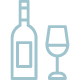Icône représentant un vin et un verre ou restaurant "La Table de Trois" à Bordeaux